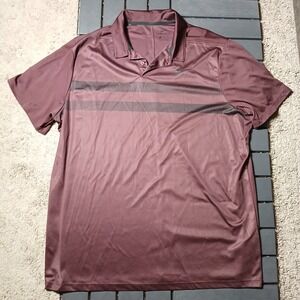 Nike Polo Shirt Men's XXL Red Maroon DriFit Casual Athletic Golf Top Performance
